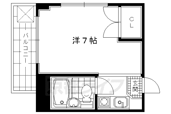 アーバン北村出町(1K/5階)の間取り写真