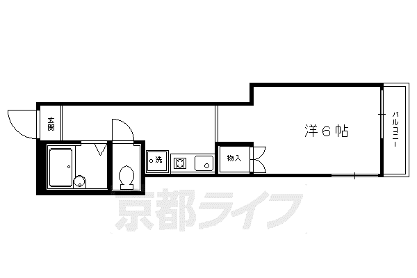 京阪電気鉄道鴨東線 神宮丸太町駅 徒歩9分 2階建 築33年(1K/2階)の間取り写真