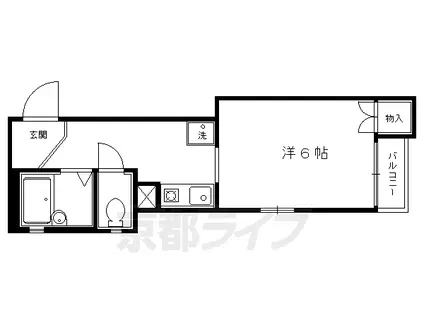 パフィオ聖護院(1K/1階)の間取り写真