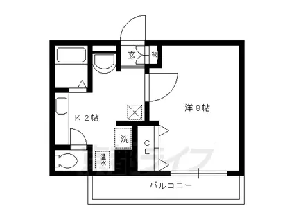 京阪電気鉄道鴨東線 出町柳駅 徒歩4分 10階建 築27年(1K/8階)の間取り写真