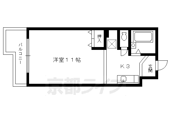 高樹会館(1K/4階)の間取り写真