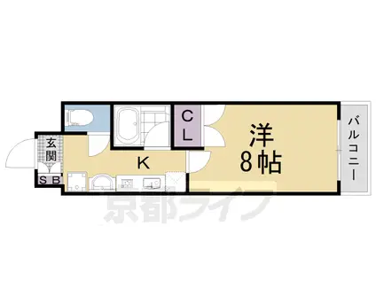 ウエストフィールド(1K/3階)の間取り写真