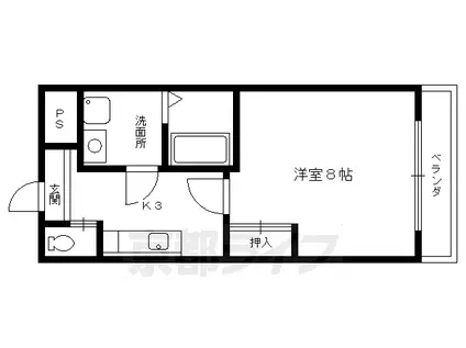 京都市烏丸線 鞍馬口駅 徒歩10分 3階建 築25年(1K/2階)の間取り写真
