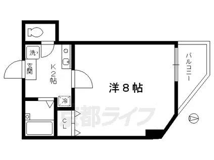 京都市烏丸線 今出川駅 徒歩5分 10階建 築25年(1K/5階)の間取り写真
