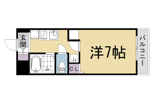 叡山電鉄 茶山・京都芸術大学駅 徒歩4分 3階建 築29年(1K/2階)の間取り写真