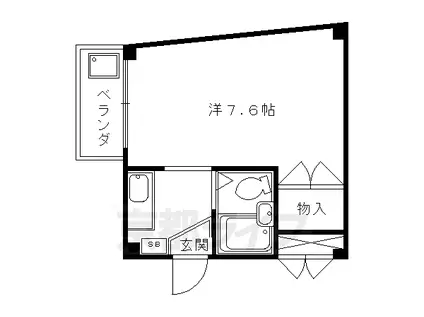 京阪電気鉄道京阪線 東福寺駅 徒歩14分 3階建 築31年(1K/2階)の間取り写真