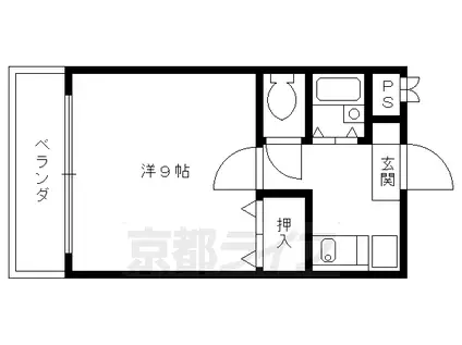 京阪電気鉄道京阪線 七条駅 徒歩5分 3階建 築35年(1K/2階)の間取り写真