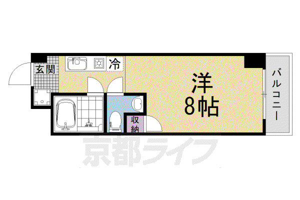 サンハイツ西(1K/3階)の間取り写真