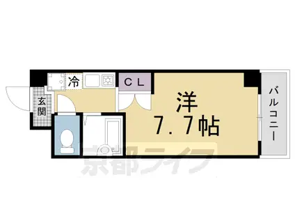 京阪電気鉄道京阪線 墨染駅 徒歩5分 4階建 築27年(1K/1階)の間取り写真