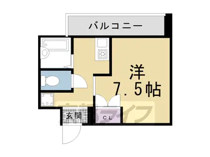 京阪電気鉄道京阪線 墨染駅 徒歩5分 4階建 築27年(1K/3階)の間取り写真