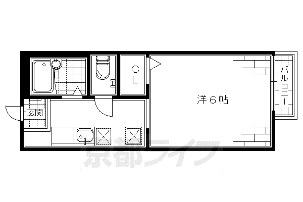 京阪電気鉄道京阪線 龍谷大前深草駅 徒歩9分 2階建 築30年(1K/2階)の間取り写真