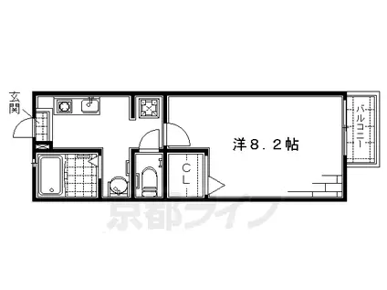 メゾン・ド・深草エル(1K/2階)の間取り写真