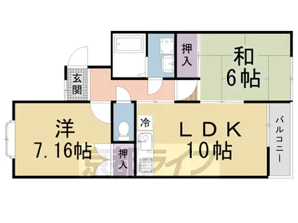 アルカディア(2LDK/2階)の間取り写真