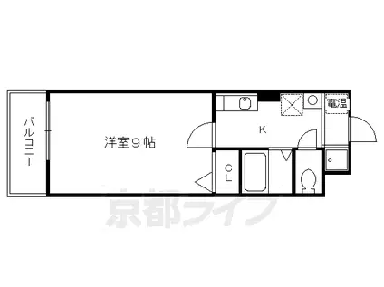 京都市東西線 六地蔵駅(京都市営) 徒歩3分 5階建 築25年(1K/5階)の間取り写真