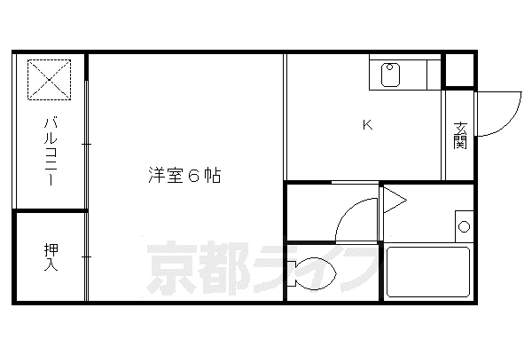 久保ハイツ(1K/1階)の間取り写真