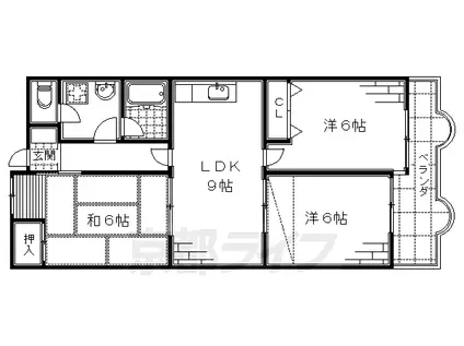 京阪電気鉄道京阪線 伏見桃山駅 徒歩6分 10階建 築40年(3LDK/8階)の間取り写真