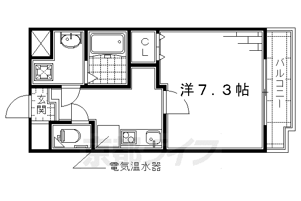 京阪電気鉄道京阪線 伏見桃山駅 徒歩2分 5階建 築24年(1K/5階)の間取り写真