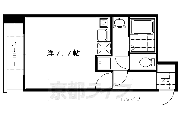 近鉄京都線 伏見駅(京都) 徒歩8分 3階建 築24年(ワンルーム/2階)の間取り写真