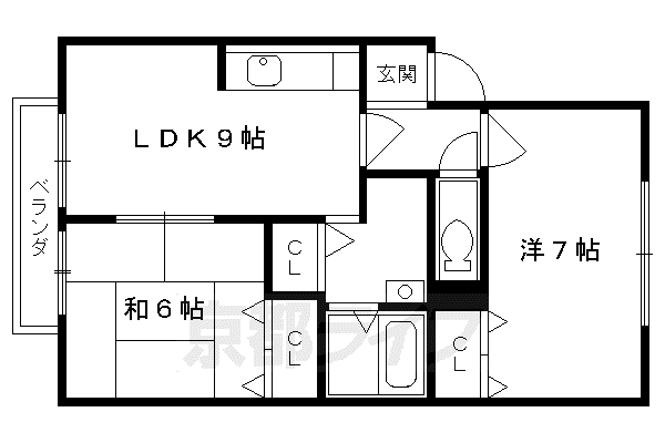 ハイカムールみず(2LDK/1階)の間取り写真