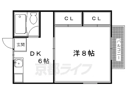 若草ハイツ(1DK/2階)の間取り写真
