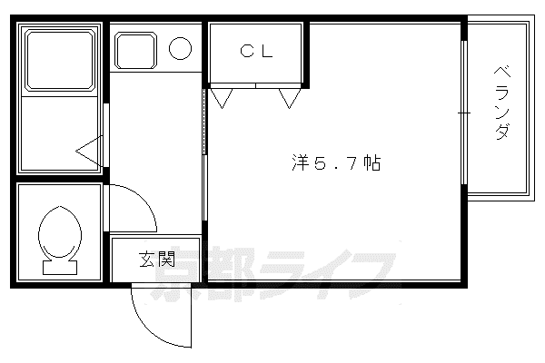 プラム藤森(1K/2階)の間取り写真