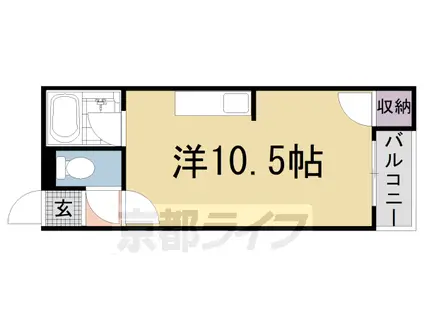 近鉄京都線 近鉄丹波橋駅 徒歩2分 2階建 築49年(ワンルーム/2階)の間取り写真