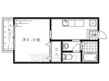 カーサデルソル(1K/1階)の間取り写真