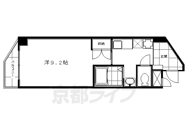 京阪電気鉄道京阪線 中書島駅 徒歩7分 4階建 築22年(1K/1階)の間取り写真
