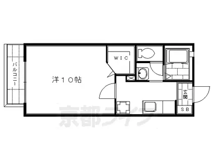 近鉄京都線 伏見駅(京都) 徒歩2分 2階建 築21年(1K/1階)の間取り写真