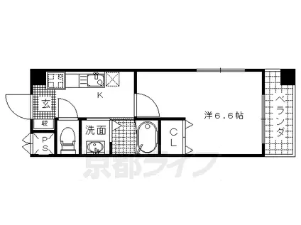 近鉄京都線 竹田駅(京都) 徒歩8分 3階建 築21年(1K/1階)の間取り写真