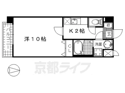 京阪電気鉄道京阪線 伏見桃山駅 徒歩7分 7階建 築20年(1K/3階)の間取り写真