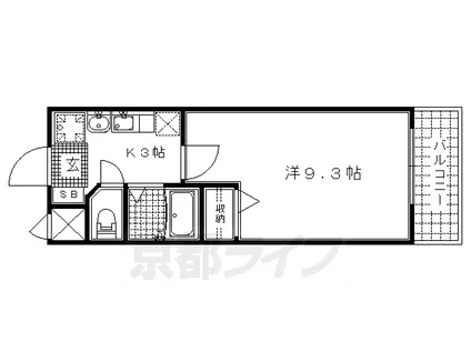 京阪電気鉄道京阪線 伏見稲荷駅 徒歩9分 7階建 築20年(1K/3階)の間取り写真