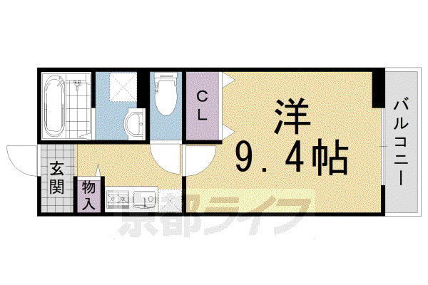 阪急電鉄京都線 洛西口駅 徒歩10分 2階建 築17年(1K/1階)の間取り写真