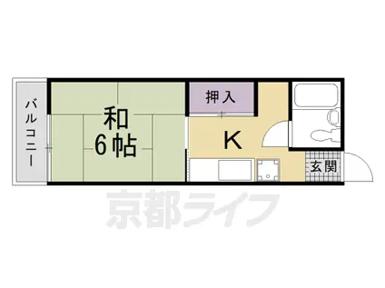 京阪電気鉄道京阪線 藤森駅 徒歩11分 2階建 築50年(1K/2階)の間取り写真