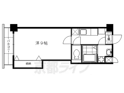 京阪電気鉄道京阪線 龍谷大前深草駅 徒歩10分 4階建 築21年(1K/4階)の間取り写真