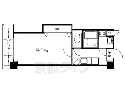 京阪電気鉄道京阪線 龍谷大前深草駅 徒歩10分 4階建 築21年(1K/3階)の間取り写真
