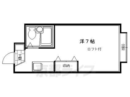 京阪電気鉄道京阪線 伏見桃山駅 徒歩2分 3階建 築37年(1K/3階)の間取り写真