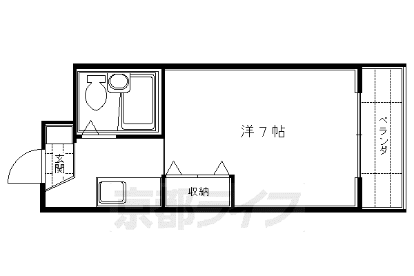 京阪電気鉄道京阪線 伏見桃山駅 徒歩2分 3階建 築38年(1K/2階)の間取り写真