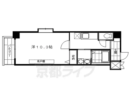 京阪電気鉄道京阪線 藤森駅 徒歩3分 7階建 築20年(1K/3階)の間取り写真