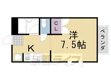 阪急電鉄京都線 桂駅 徒歩15分 2階建 築30年(1K/2階)の間取り写真