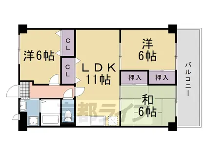 カストルム滝川(3LDK/1階)の間取り写真