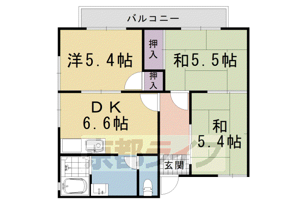 サニーコート勧(3DK/1階)の間取り写真