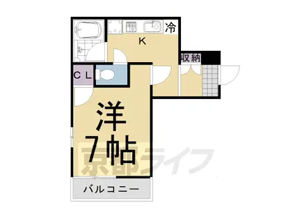 阪急電鉄京都線 桂駅 徒歩50分 3階建 築29年(1K/1階)の間取り写真