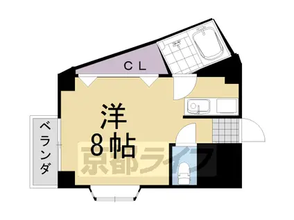 ソルフェージュ桂(1K/3階)の間取り写真