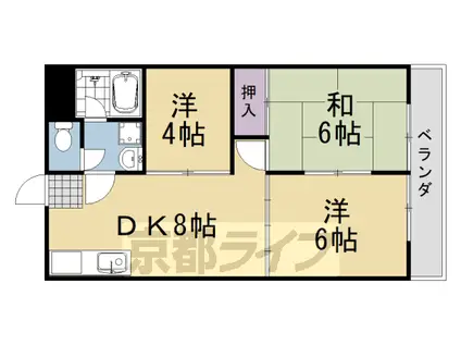 セジュールGAIA(3DK/4階)の間取り写真