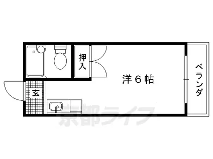 阪急電鉄嵐山線 上桂駅 徒歩5分 2階建 築39年(1K/2階)の間取り写真