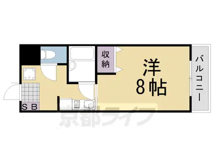 東海道本線 桂川駅(京都) 徒歩15分 5階建 築38年(1K/3階)の間取り写真