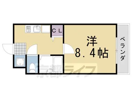 阪急電鉄京都線 桂駅 徒歩10分 3階建 築28年(1K/1階)の間取り写真