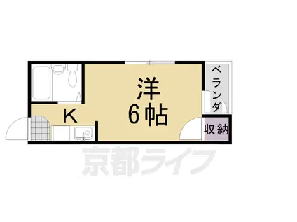 阪急電鉄嵐山線 上桂駅 徒歩4分 3階建 築49年(1K/2階)の間取り写真