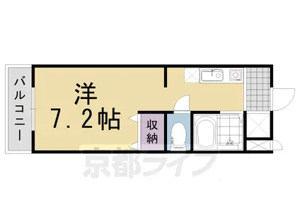 阪急電鉄京都線 東向日駅 徒歩5分 3階建 築27年(1K/1階)の間取り写真
